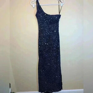 SCALA vintage SEQUINS FORMAL DRESS SMALL
